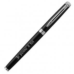 Stylo waterman hémisphère laqué noir gravé