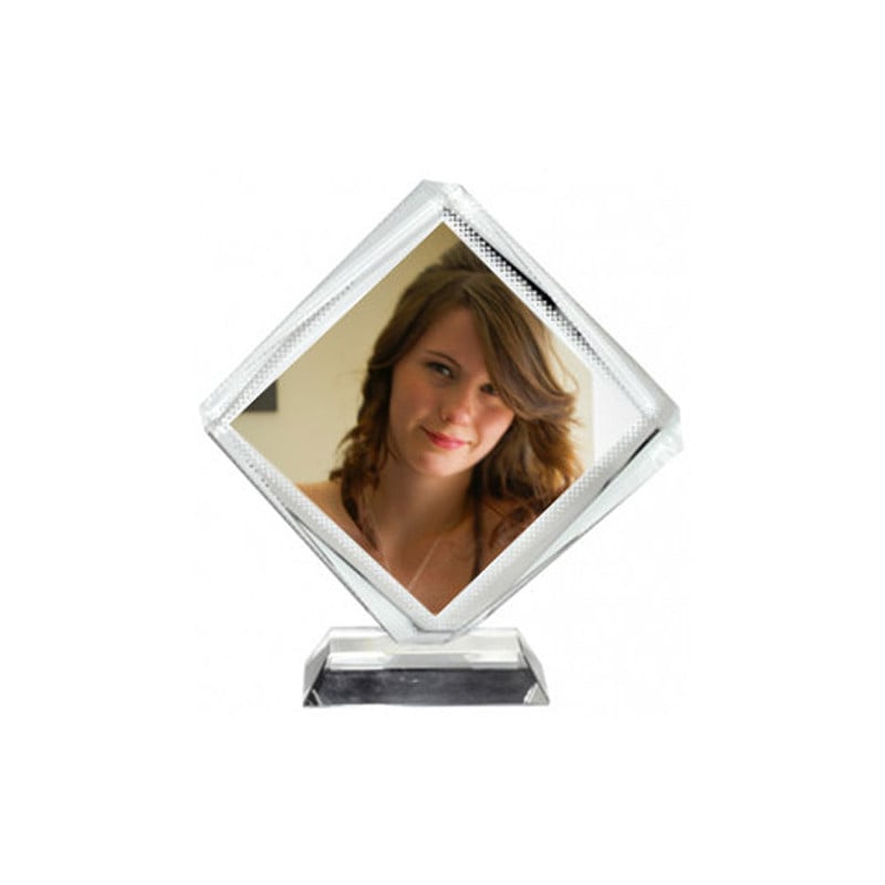 Cadre Photo en Verre Cristal Losange