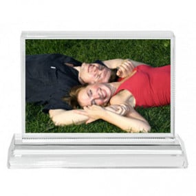 Cadre photo personnalisé pour couple en cristal, gravé avec votre