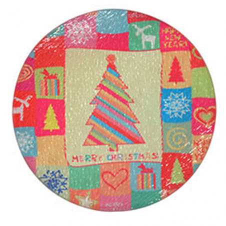planche à découper ronde déco Noël