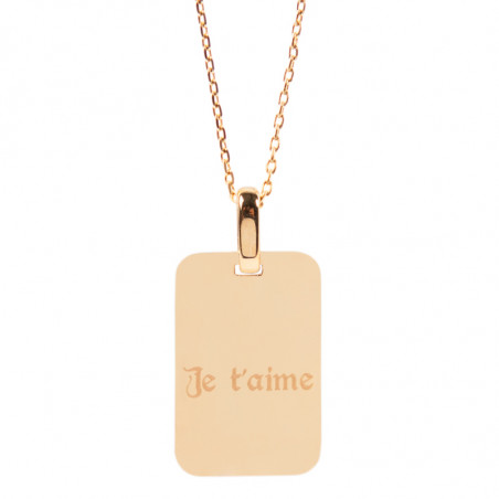 Pendentif plaqué or et sa chaîne personnalisé Pendentif plaqué or et sa chaîne personnalisé
