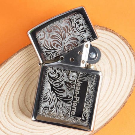 Briquet Zippo (Photo et Texte) High Polish Chrome Personnalisable