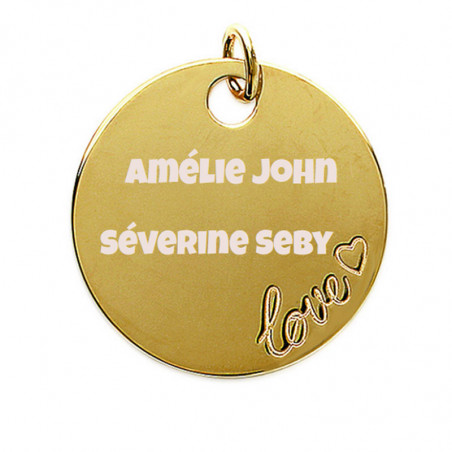 Grand pendentif Love avec gravure