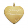 Pendentif plaqué or coeur love gravé