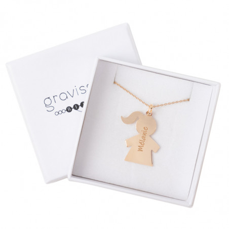 Collier plaqué or petite fille gravé Collier plaqué or petite fille gravé