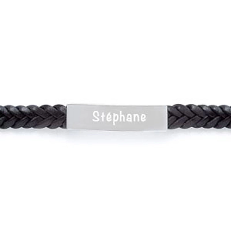 Bracelet acier et cuir pour homme Bracelet acier et cuir pour homme