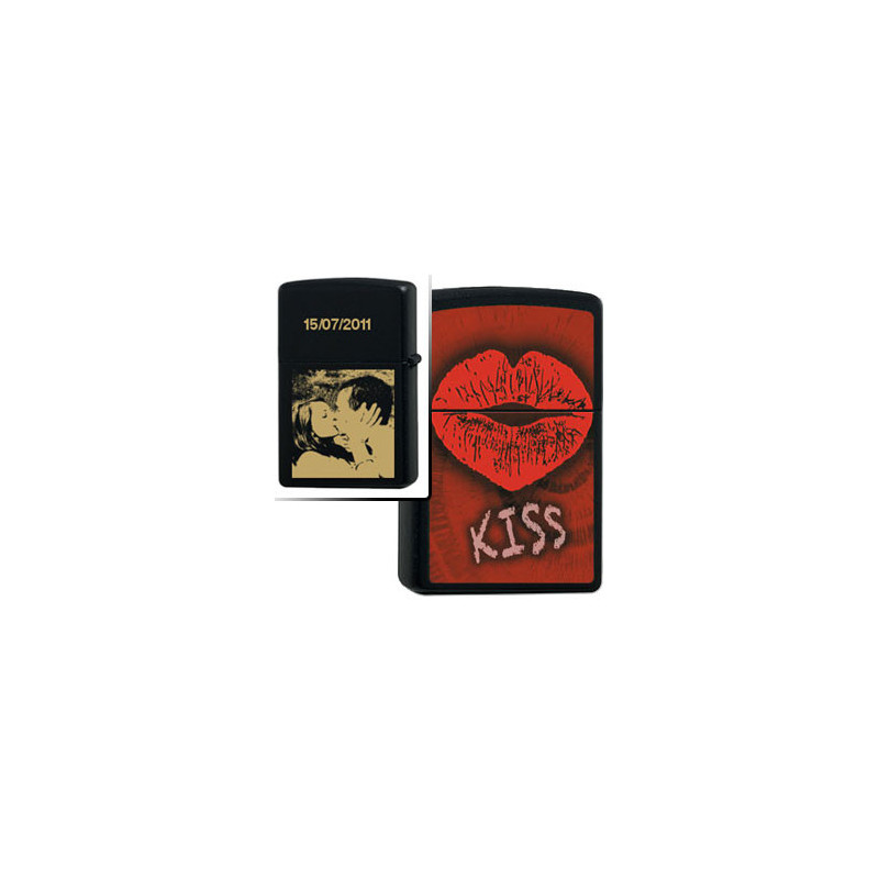 Briquet zippo kiss lips gravé