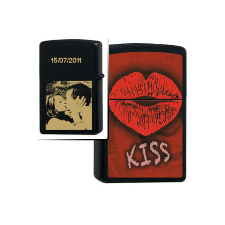 Briquet zippo kiss lips gravé