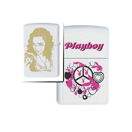 Briquet zippo playboy peace gravé