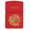 Briquet zippo rouge dragon gravé