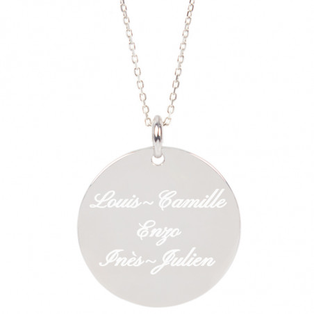 Pendentif rond gravé
