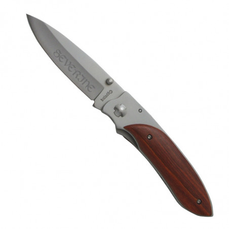 Couteau de poche pliable avec manche en bois
