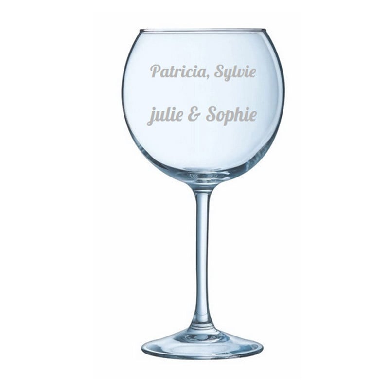 Grand verre à ballon gravé