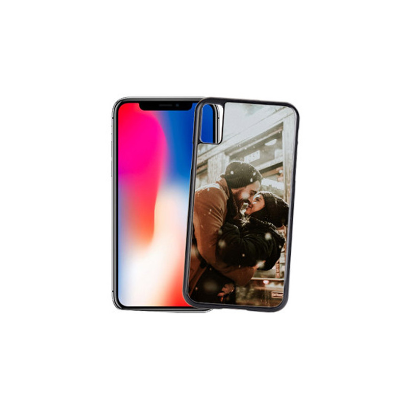 Coque rigide personnalisable pour iPhone XS avec bord noir