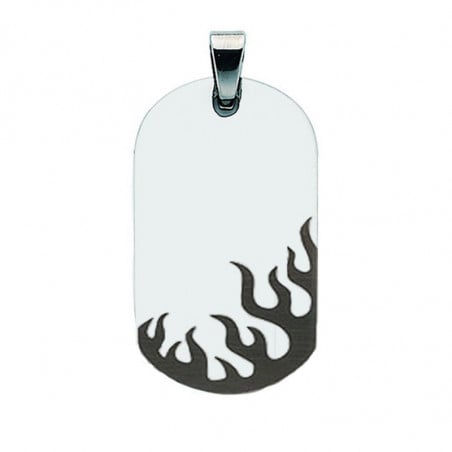 Dog tag flamme gravé Dog tag flamme gravé