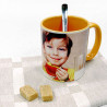 Mug jaune clair personnalisé