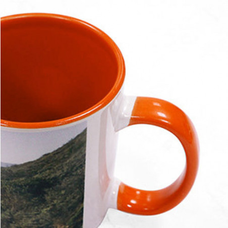 Mug anse et intérieur orange