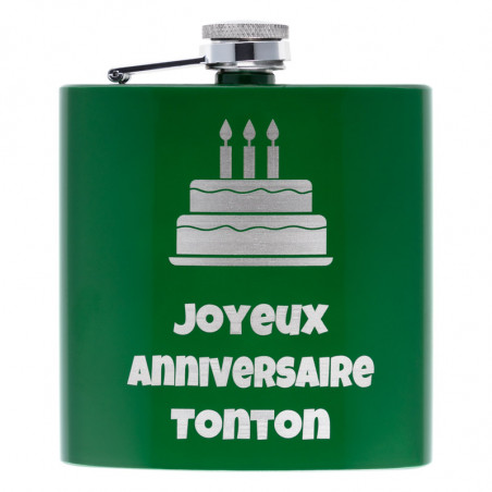 Flasque 180 ml verte gravée Flasque 180 ml verte gravée