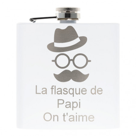 Flasque acier blanche 180ml Flasque acier blanche 180ml