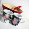 Mugs x 2 anse coeur à personnaliser