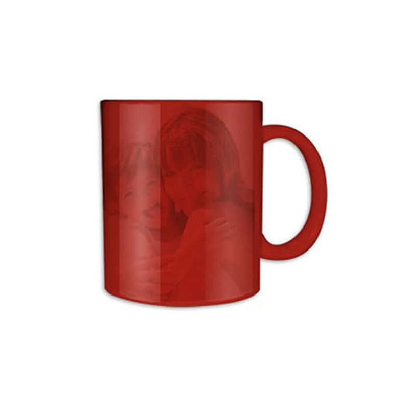 Mug magique 330 ml rouge, mat avec paillettes pour sublimation Rouge, TASSES ET CÉRAMIQUES \ MUGS \ TASSES MAGIQUES