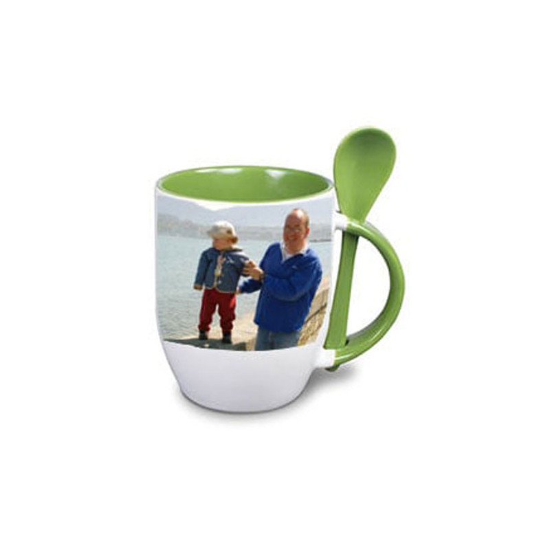 Tasse cuillère vert clair personnalisée