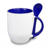 Tasse bleu avec cuillère à personnaliser