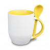 Tasse jaune avec cuillère à personnaliser