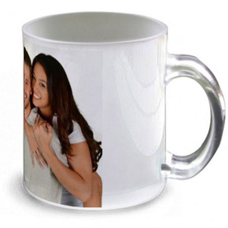 Mug en verre transparent personnalisable en sublimation d'une