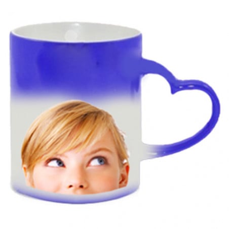 Mug magique coeur bleu