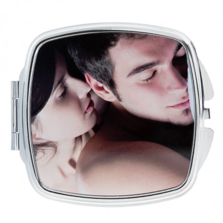 Miroir de poche carré personnalisé photo