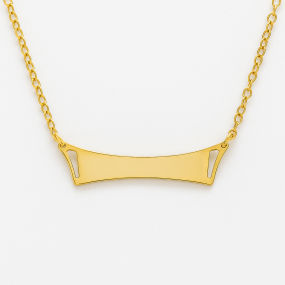 Collier plaqué or avec plaque gravée