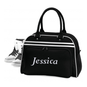 Sac à Main Bowling Noir Brodé