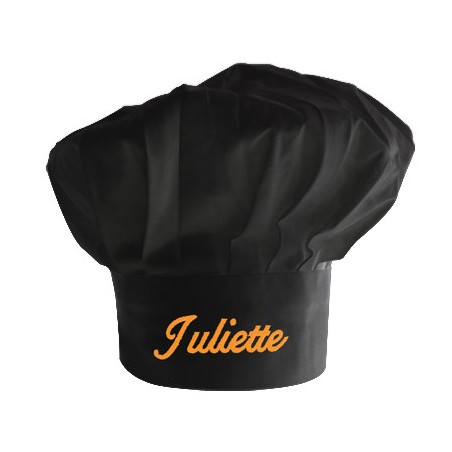 Toque de Cuisine Noire Brodée