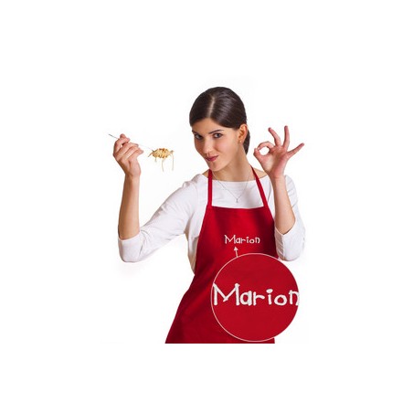 Tablier de Cuisine Rouge Brodé