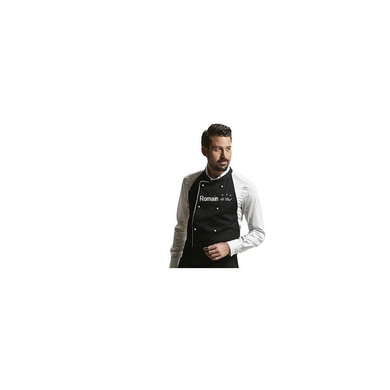 Tablier de Chef Cuisinier Noir Brodé