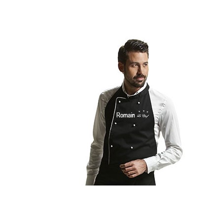 Tablier de Chef Cuisinier Noir Brodé