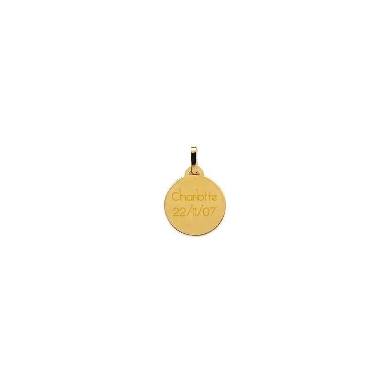 Pendentif Plaqué Or 18k Rond Classique