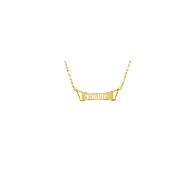 Pendentif Plaqué Or 18k Prénom avec Chaine