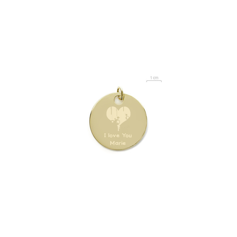 Grand Pendentif Plaqué Or 18k Rond