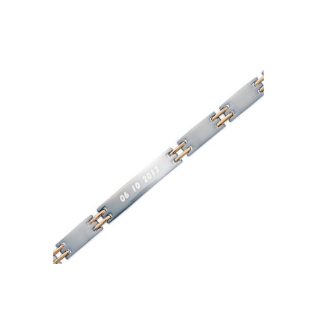 Gourmette Double Croche 8mm en Acier/Plaqué Or 18k