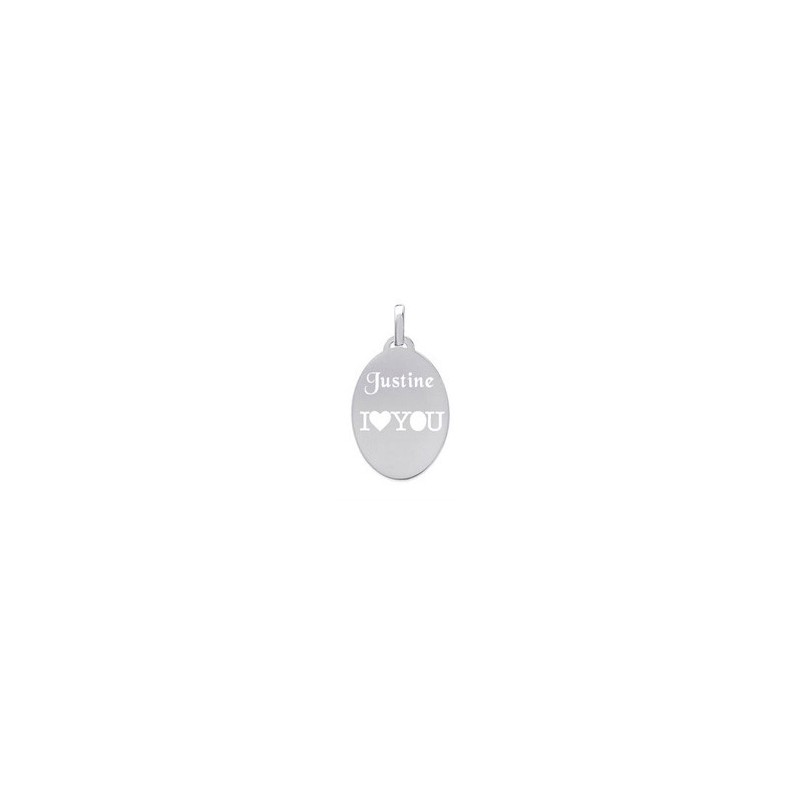Pendentif Argent 925‰ Plaque Ovale