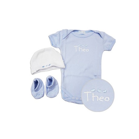 Coffret Body 3 pièces Bleu Brodé
