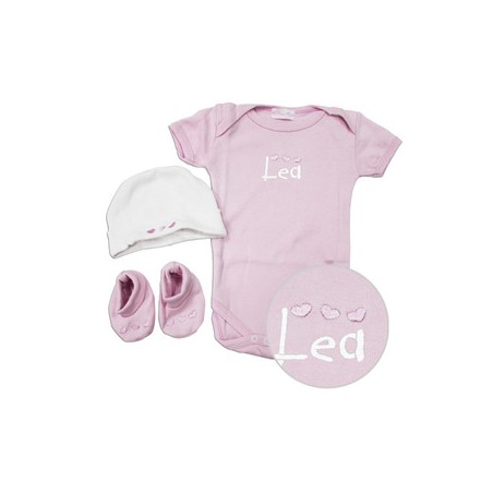 Coffret Body 3 pièces Rose Brodé