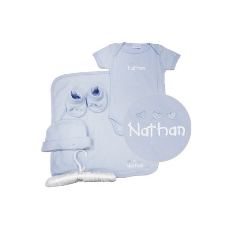 Coffret Body 5 pièces Bleu Brodé