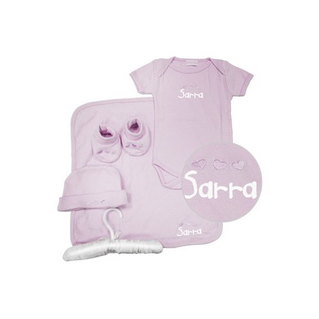 Coffret Body 5 pièces Rose Brodé