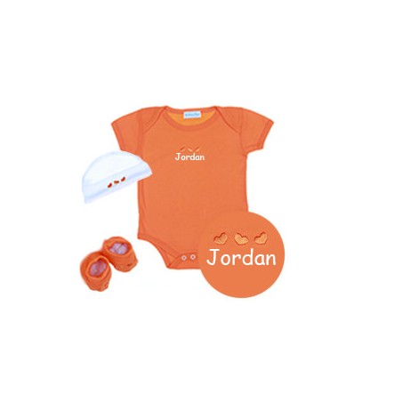 Coffret Body 3 pièces Orange Brodé