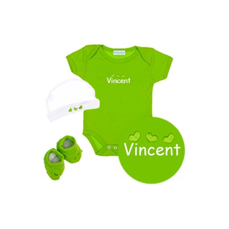 Coffret Body 3 pièces Vert Brodé