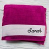 Serviette de Plage Framboise Brodée