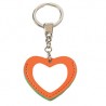 Porte-clé Coeur Simili-cuir Orange